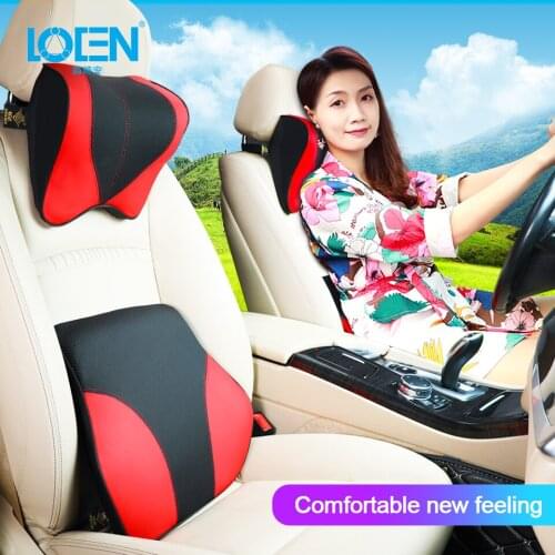New 2019 Car Seat Chair Back Massage Neck Pillow Headrest Waist Cushion Pad For Office Car Styling Black Beige Orange
