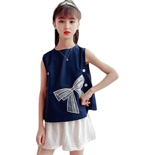 Clothes For Girls Vest + Short Tracksuits For Girls Casual Style Clothes For Girls Summer Childrens Clothing 6 8 10 12 14