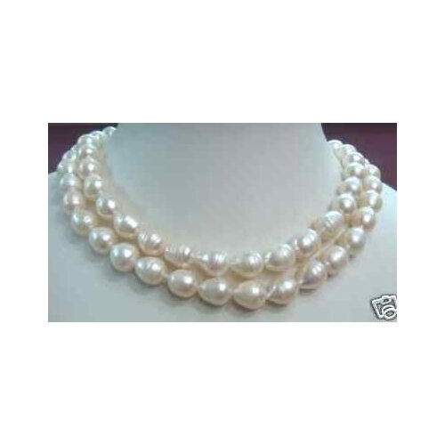 8-9mm South Sea White Baroque Pearl Necklace 34"