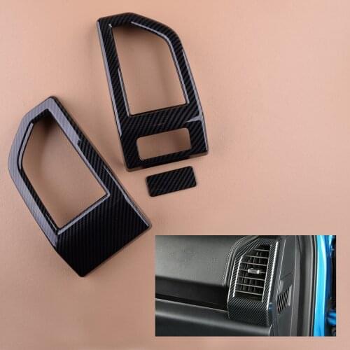 3Pcs/Set Car Front Side Air Outlet Vent Cover Trim Fit For Ford F-150 2017 2018 2019 2020 ABS Black Left Hand Drive Only