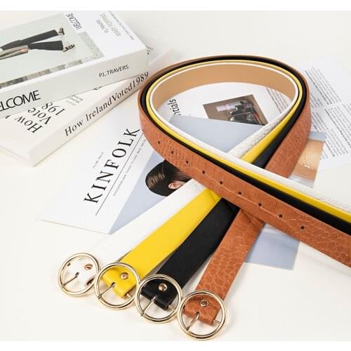 105X2.8CM Ladies Designer Round Buckle Belts Womens Of Jeans 2020 High Quality Female Student Waist Belt