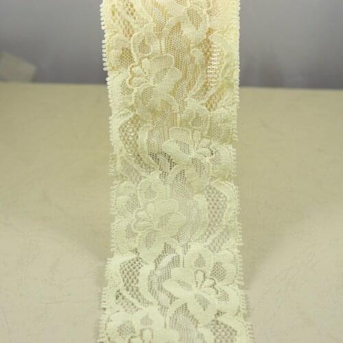 Clearance 22 yards 55mm width light yellow Elastic Stretch Lace trim sewing/garment/clothes accesories H60