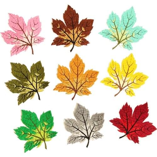 10/20 Pcs Maple Leaf Applique Embroidered Badge Iron On Sew On Patches for DIY T-shirt Clothes Sticker Decorative Accessories