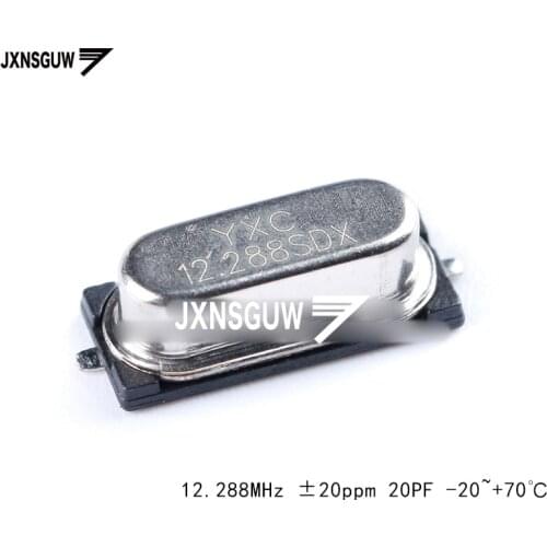 10PCS SMD passive crystal HC-49SMD 12.288MHz 20ppm 20PF X49SM12288MSD2SC