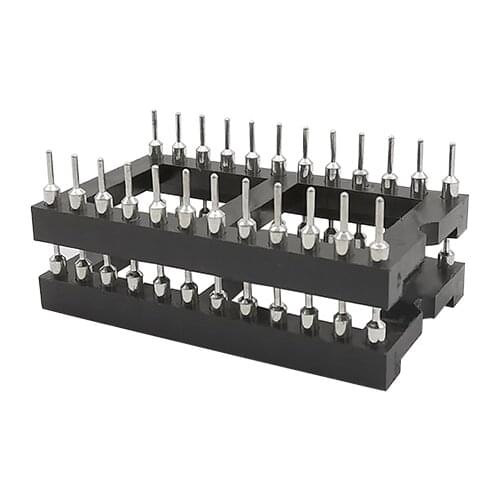 20Pcs/Lot IC Socket DIP24 DIP28 DIP40 Pin IC Jack Connector 2.54mm Pitch DIP IC Socket Slot Adaptor Solder Type 24/28/40Pin Jack