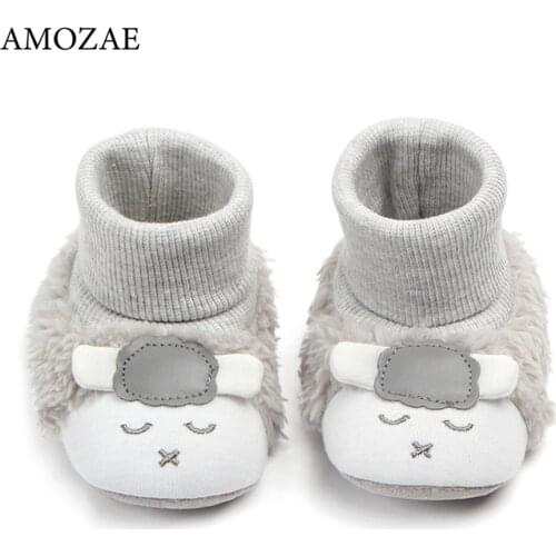 2020 Winter Baby Boys Girls First Walkers Cute lamb Sleeve Boots Soft-soled Warm Baby Shoes Baby Toddler Shoes