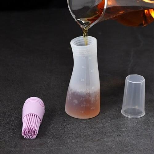 50LB 3 Pcs Silicone Barbecue Oil Bottle Brush with Protective Cover Heat Resistant Pastry Basting Brush Baking Tools BBQ Outdoor