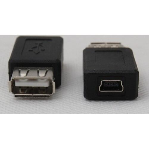 500pcs/lot USB 2.0 A Female to USB B Mini 5 Pin Female Adapter Converter Wholesale