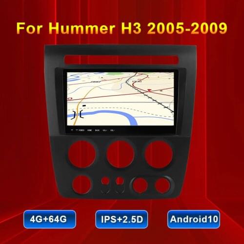 Oonaite 9 Inch Android 10 Car Radio Multimedia GPS Navigation Video DVD System+Frame For Hummer H3 2005-2009 4G WiFi USB