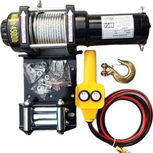 Vehicle Self-rescue Off-road Winch2000 Lbs 3000lbs 12V 24V Off-road Vehicle Winch Electric Winch for Vehicle Crane 2000 Lbs