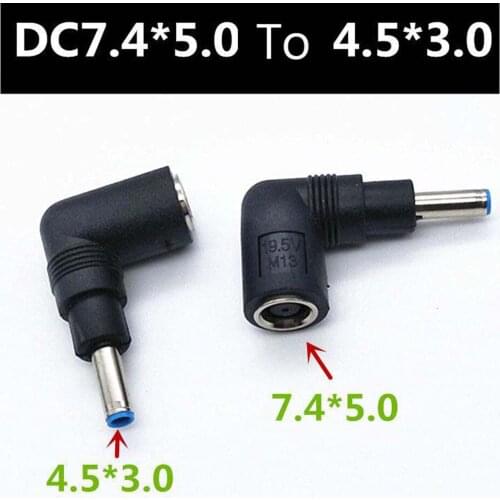 DC Power 7.4x5.0mm Female To 4.5x3.0mm Male Plug FOR HP Dell Right Angled Adapter cable power adapter charger