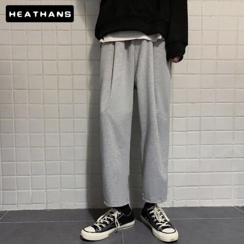 Mens Pants Spring Autumn Male Trousers Mens Sweatpants Track Loose Korean Chic Streetwear Casual Daily Straight Sports Trousers