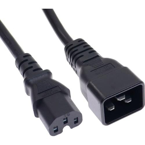 C15-C20 Power Cord 16A 250V High Quality C20 Male Plug To C15 Female Socket PDU UPS Server Power Extension Cable 1.8m 6FT