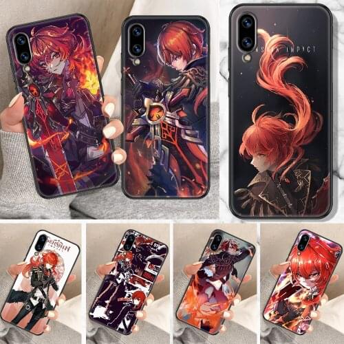 Genshin Impact Diluc Phone Case For Huawei Honor 6A 7A 7C 8A 8X 8 9 9X 10 10i 20 Lite Pro black tpu funda pretty Etui 3D shell