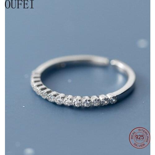 Zircon Wedding Ring For Women 925 Sterling Silver Rings Fashion Simplicity Simple Open Ring Fine Jewelry Accessories