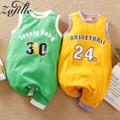 ZAFILLE Baby Basketball Clothes Boys Jersy Sports Cotton Babys Rompers Unisex Toddler Newborns Jumpsuit For Kids Clothes