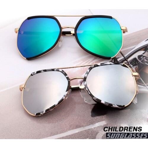 2018 Metal Frame Children sunglasses UV400 Anti-reflective Lovely baby Girls&boys Cute Child Coating eyeglasses kids Oculos N805