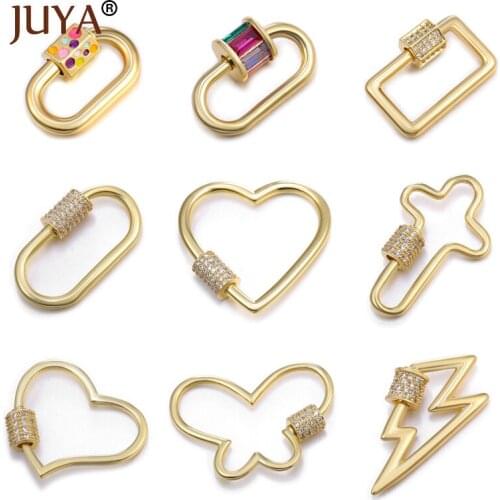 Juya Wholesale Lock Hook Spiral Clasps Trendy Hanging Chain Pendants DIY Necklace Bracelets Hand Made Jewelry Making Accessories