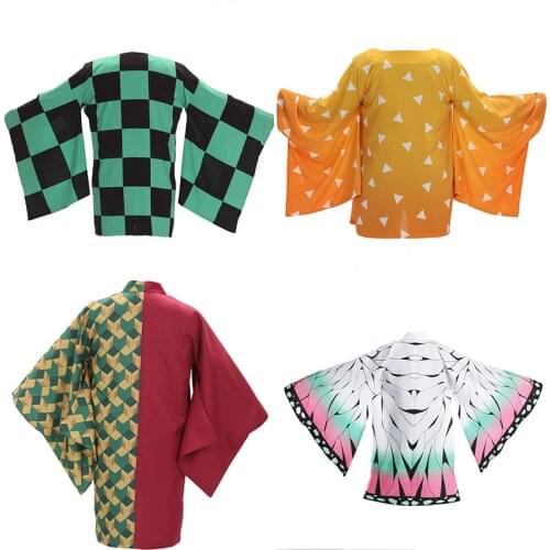 Anime Demon Slayer Kimetsu No Yaiba Tanjiro Kamado Giyuu Cosplay Costume Men Kimono Jacket Cloak Halloween Party For Women CS051