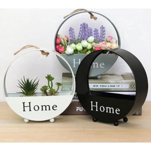 Wrought Iron Plant Pot Creative Wall Hanging Planter Pot Flower Succulent Garden Indoor Wall Decor Flower Pot Holder