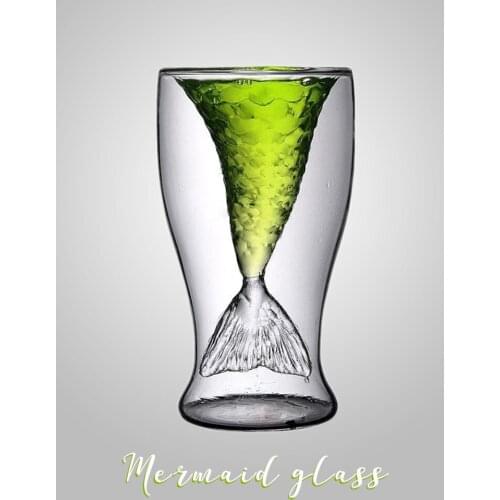Creative Cup Mermaid Cup Spirits Glass Double Glass Red Wine Glass Bar Night Match Bartender Cocktail Glass Cups