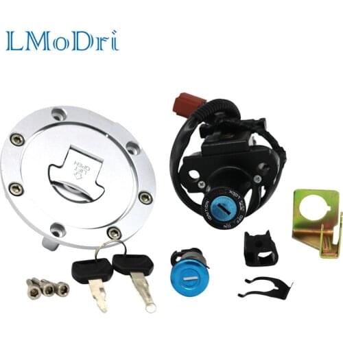 LMoDri Motorcycle Ignition Switch Lock Fuel Gas Cap Tank Cover Locking With Key For Honda CBR600RR 1000RR
