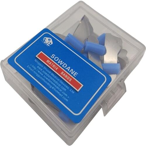 10pcs Dental Twin Anterior Matrices Orthodontic Sectional Contoured Metal Polyester Dentist Matrix Material