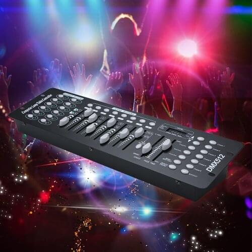 Mini 192 Channels DMX512 Controller 16CH Console Stage Lighting Operator Equipment for Party Bar DJ Club School Concert