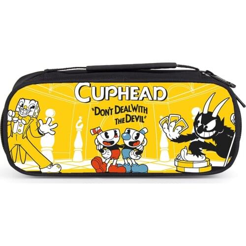 Cartoon Cuphead Pencil Case Children Boy Girl School Pouches Children Student Stationery Bag Pen Bag Kids Purse Wallet Gift