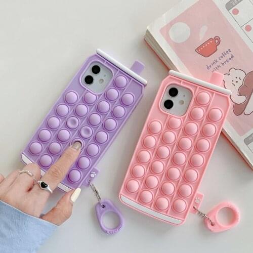 Cartoon baby bottle funny Phone case For iphone 12 11 Pro XS Max XR SE20 6 7 8 Plus X kid Soft silicone cute cover with pendant