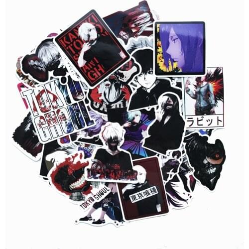 50pcs Tokyo Ghoul Stickers for Baby Kids DIY Toys Anime JUZO SUZUYA Kaneki Ken Kirishima pegatinas for Mobile Laptop Skateboard
