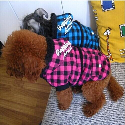 New Best Quality Winter Warm Scottish Plaid dog Clothes fashion dog clothing Warm dog coat jacket