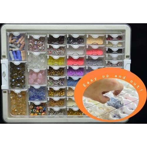 Drill Containers for Diamond Painting Mosaic Tool Accessories Plaid Jewelry 5d DIY Diamond Embroidery Transparent Storage Box