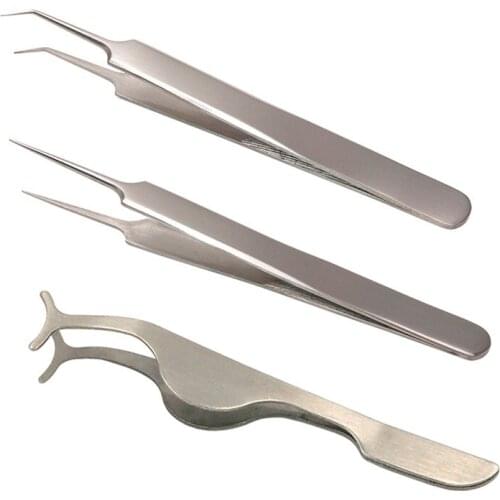 SHIDISHANGPIN 1 Piece Stainless Eyelashes Curler Tweezers Beauty Accessories Makeups Tools Kit Cilp Lashes forceps Tweezer