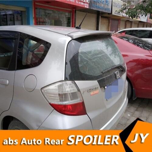 For HONDA FIT Spoiler 2008-2013 jazz spoiler High Quality ABS Material Car Rear Wing Primer Color Rear Spoiler