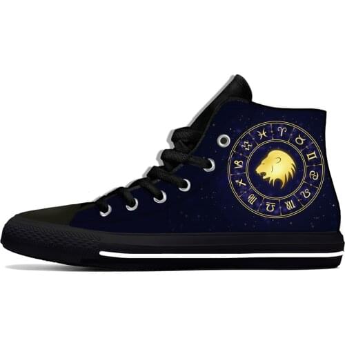 Anime Leo Zodiac Sign Lion Constellation Fashion Casual Cloth Shoes High Top Lightweight Breathable 3D Print Men Women Sneakers