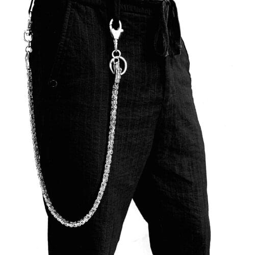 Stainless Steel Heavy Metel Dragon Keychain Biker Trucker Wallet Chain