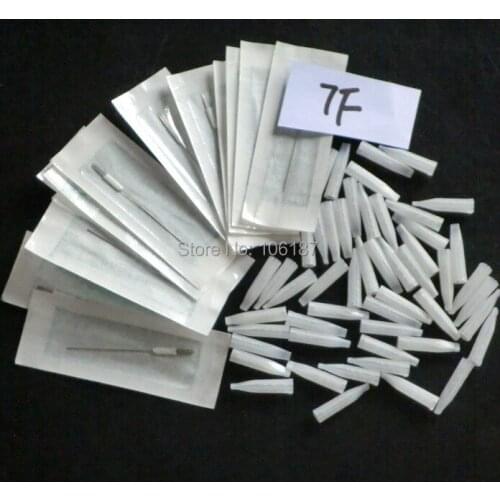 High Quality Promotion 7F Tips Nozzles Of Permanent Makeup + Sterilized Tattoo Permanent Makeup Needles(100Pcs Of Each)