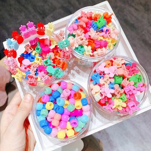 20Pcs/Pack Cute Girls Hair Claws Women Flower Crown Animals Hair Clips For Baby Hairpins Small Colorful Hair Accessories Set