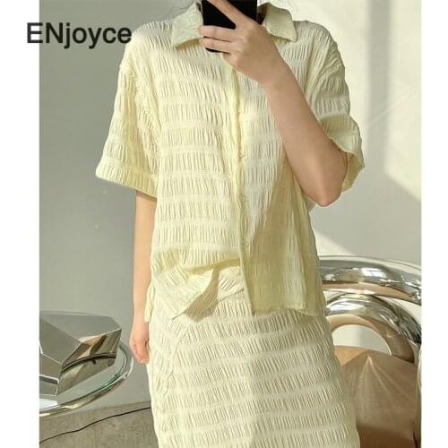 Women Fashion Folds Design Short Sleeve Blouse 2021 Summer Elegant French Style Shirts Office Temperament Thin Shirt Holiday