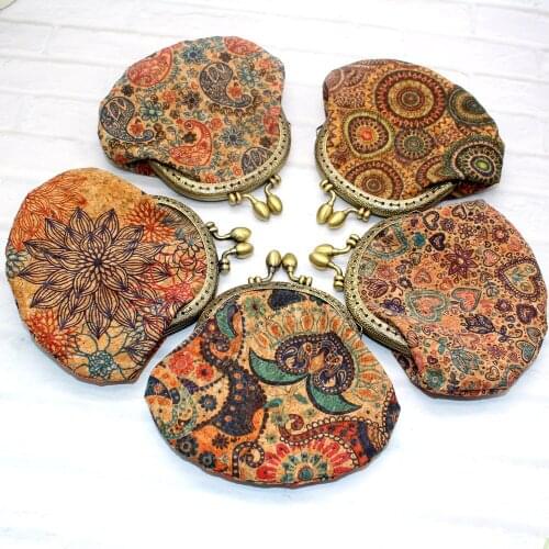 Womens Wallet New Style Ethnic-Style Purse Printed Semicircle Women Zipper Hasp Clutch Retro Handmade Bag Lipstick coin Package