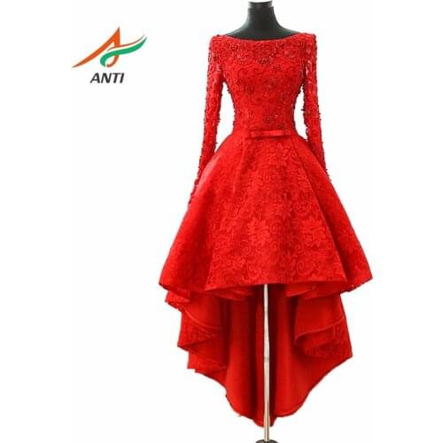 ANTI Luxury 2020 Cocktail Dresses Beaded Crystals High Low Robe De Vestidos De Coctel Evening Party Gowns For Graduation Novias
