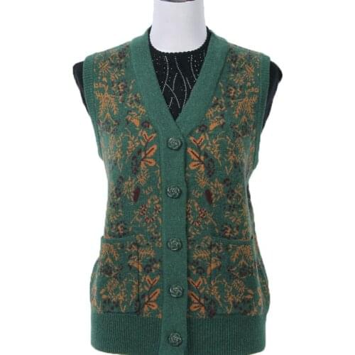 5XL Plus Size Knitted Sweater Vest Waistcoat High Quality Spring Autumn New V-neck Sleeveless Vests Coat Cardigan Female Tops