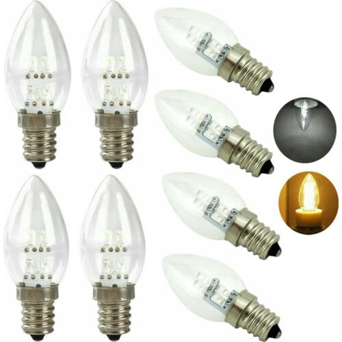 10X E12 LED Candelabra Light Bulb Candle Lamp 10W Equivalent Chandelier Light AC 110V 220V Warm/Cold White Home Lighting