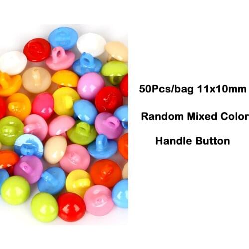 11mm 50Pcs Random Mixed Colors Round Mushroom Shape Plastic Buttons For DIY Garment Clothes Sewing Accessories