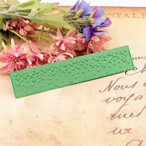 15x3cm stars rain Embossing folders Plastic bump Scrapbooking DIY Template Fondant indentation Cake Photo Album Card Make