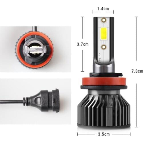 2Pcs S6 Car LED Universal Headlight 6000LM 6000K High Brightness Headlight H1, H3, 880/881 / H27 H7 H11 / H8 / H9 Car Headlight