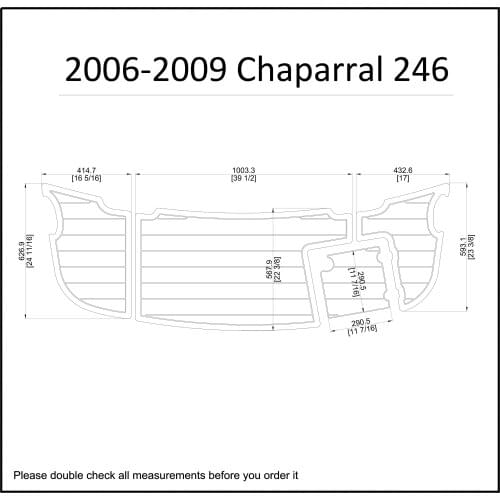 2006-2009 Chaparral 246 Swim Platform Pad 1/4" 6mm Boat EVA Teak Decking