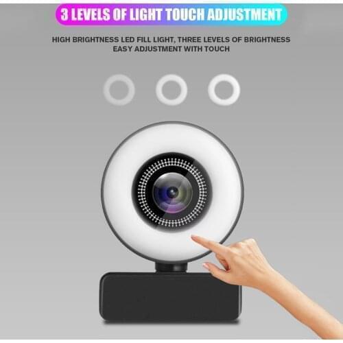 4K 5 Million High-definition USB Fill Light Micro Camera Multi-function High-definition USB Webcam Laptop Accessories