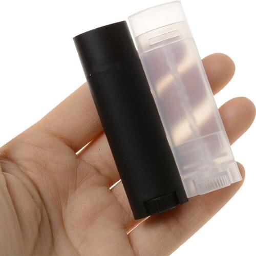 5pcs Ml Empty Refillable Bottle Plastic Diy Lipstick Lip Balm Tubes Oval Deodorant Containers Holder Makeup Lipstick Tubes